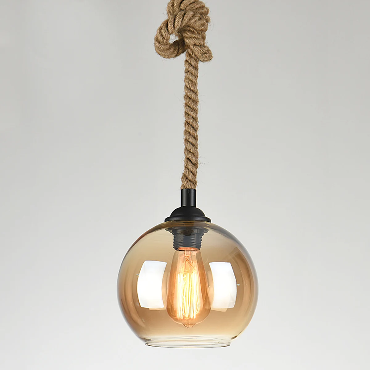 

2 Hemp Rope Lamp Light Village Style Handmade Classical Single Lights One