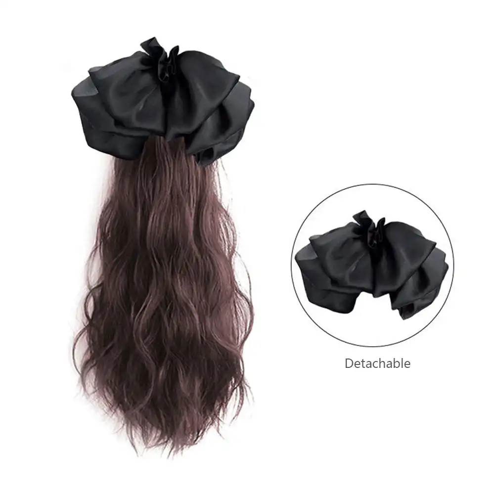 Extensões de rabo de cavalo ondulado encaracolado longo, clipe sintético em extensões de cabelo, elegante natural procurando uso diário, novo