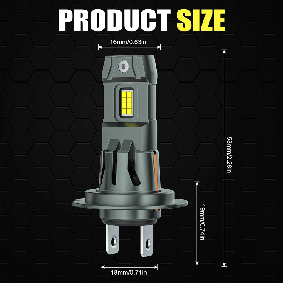 AILEO 2Pcs Led Lights H7 18000Lm 80W High Quality CSP For Car 6500K Headlight Bulbs White Day Running Automobile Lamp Plug&Play