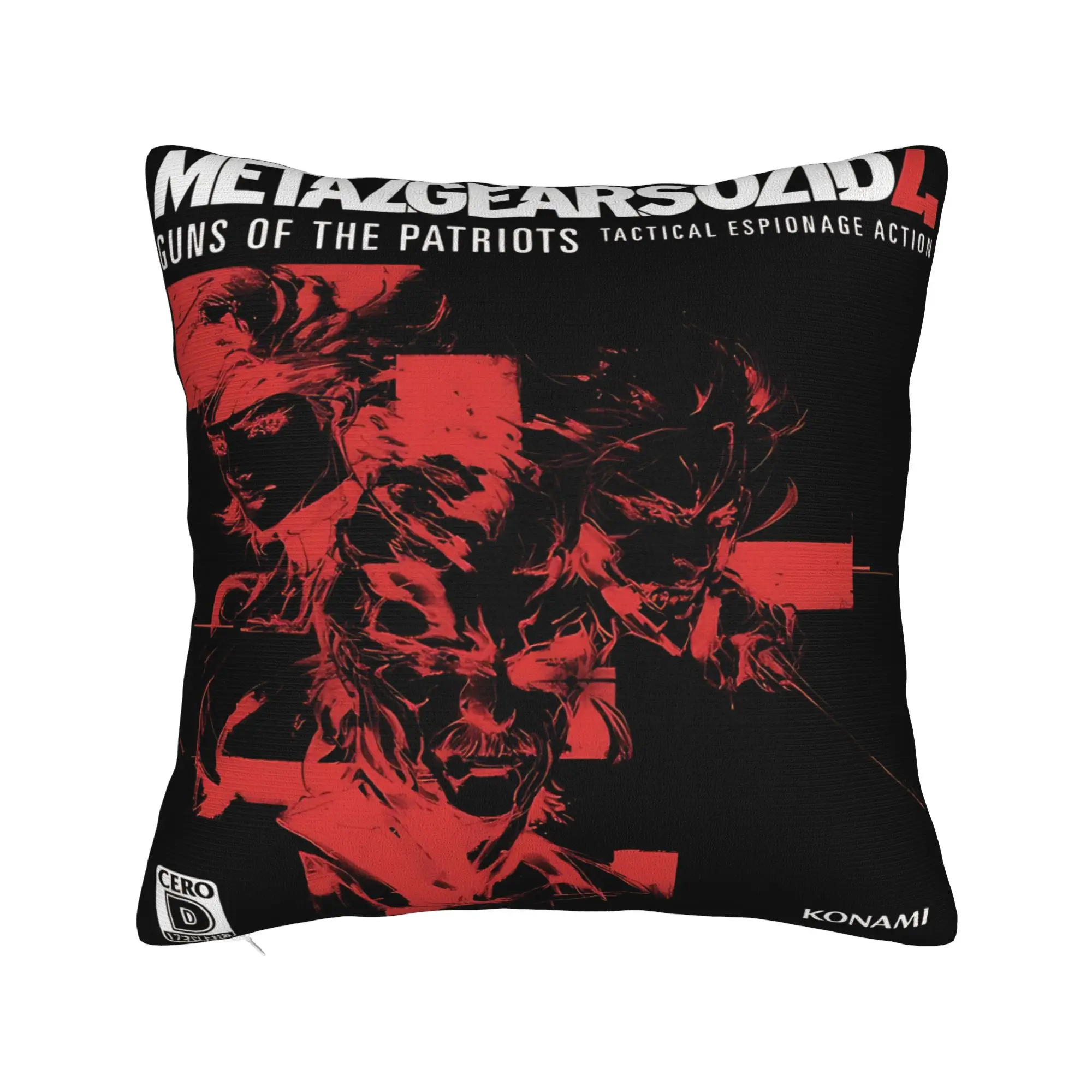 MGS4 Metal Gear Solid Pillow Cover Snake Meryl and Raiden Comfy Cushion Cover Funny Pillow Case For Sofa Couch Bed Living Room