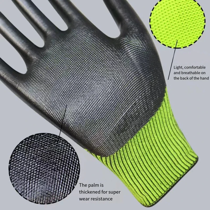 20 قطعة قفازات العمل المغلفة بالنتريل الثقيلة سلس متماسكة قفازات أمان للرجال البناء الصناعي البستنة قفازات العمل