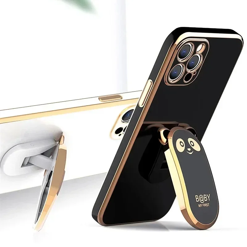 Cute Bear Eye Stand Holder Phone Case For OPPO Reno 12 11 10 Pro 9 8 7 6 5 4 Lite 3 11F 2F 2Z 4Z 5Z 6Z 7Z 8Z 8T 4G 5G Soft Cover