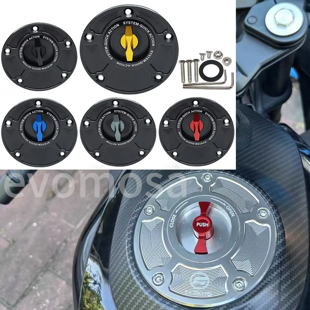 

Keyless Quick Release Motorcycle Tank Fuel Caps Gas Cover Case For YAMAHA YZF R1 R1M R3 R6 R7 MT07 MT03 MT09 MT10 FZ1 FZ6 FZ8