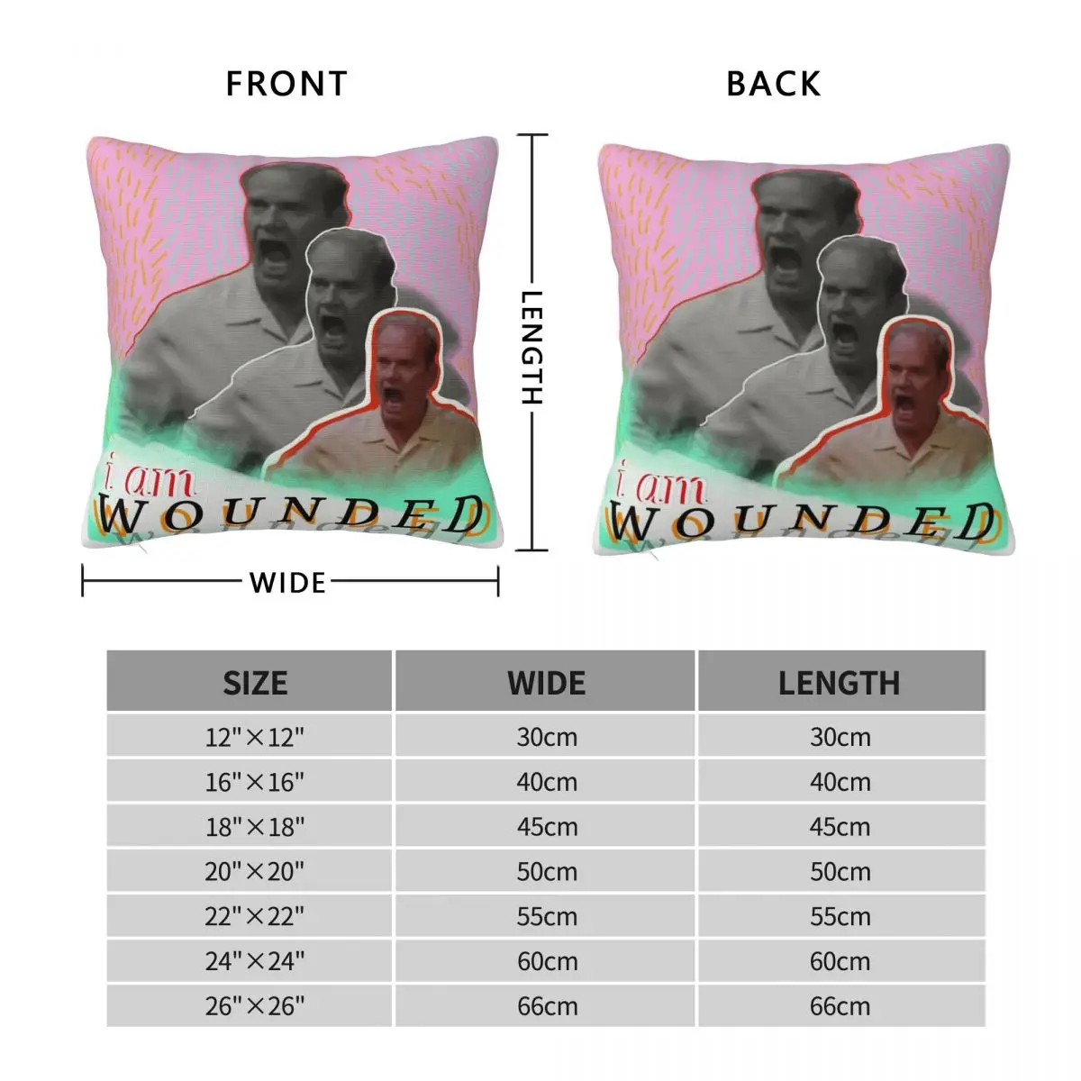 Wounded Frasier Crane Square Pillowcase Polyester Linen Velvet Pattern Zip Decorative Pillow Case Room Cushion Cover 18