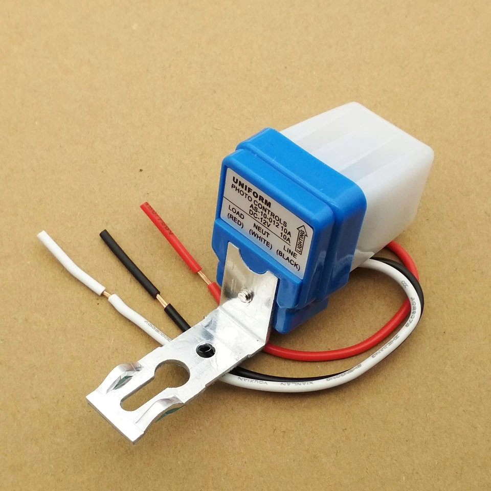 Commutateur de capteur de cellule photoélectrique étanche, AS-10, 10A, marche et arrêt automatiques, contrôle de lampadaire, AC, DC, universel, 12V, 24V, 110V, 220V
