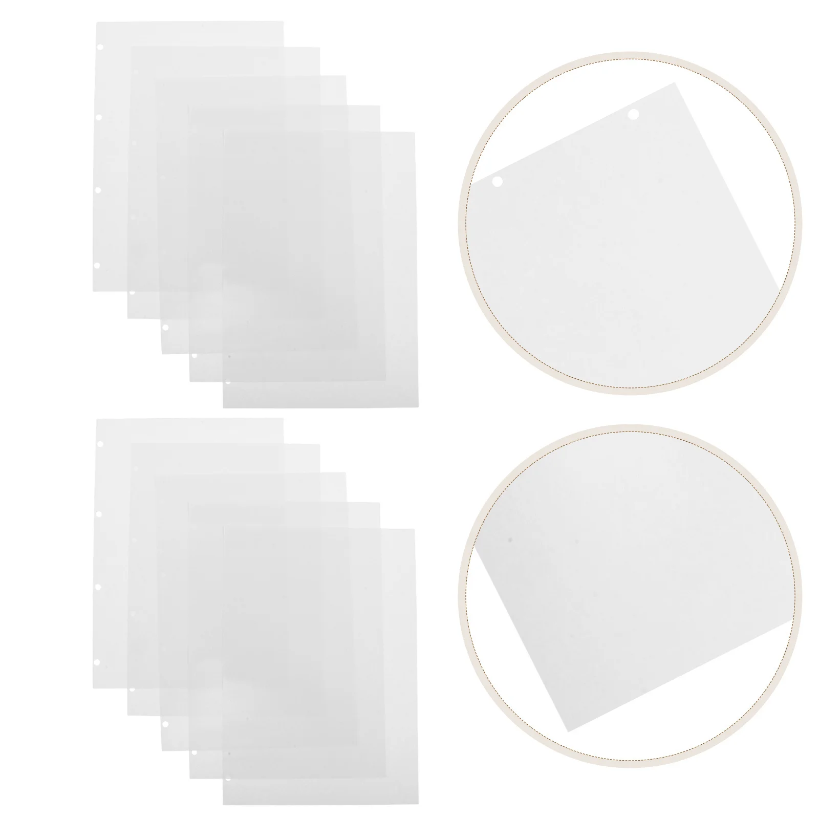 

40pcs A4 Blank Loose Leaf Paper 4-Hole Refillable Binder Inserts Double Sided Scrapbook Planner Sheets Journal Filler Notebook