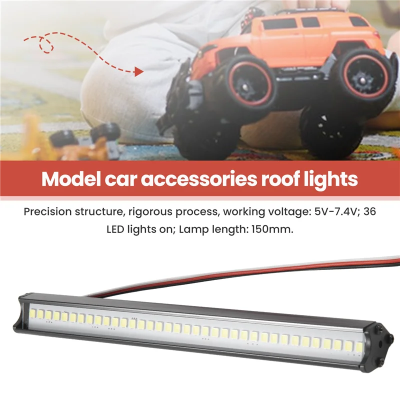 ABWE-150MM 36 LED Listwa Świetlna Lampa Dachowa Do Axial SCX10 90046 Traxxas TRX4 Slash Rustler 1/8 1/10 RC Crawler Truck