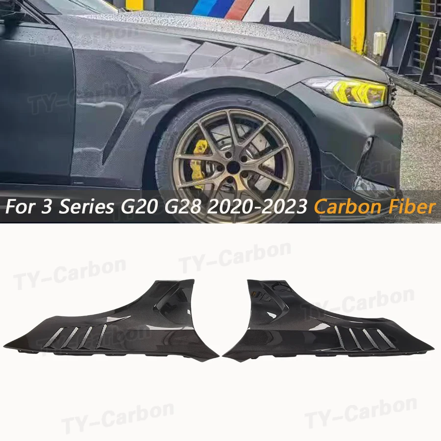 Echte Carbon-Faser Frontkotflügel für BMW 3er G20 G28 330i M340i 2019+ Belüftete Frontkotflügel-Verkleidung Ersatz Auto-Zubehör