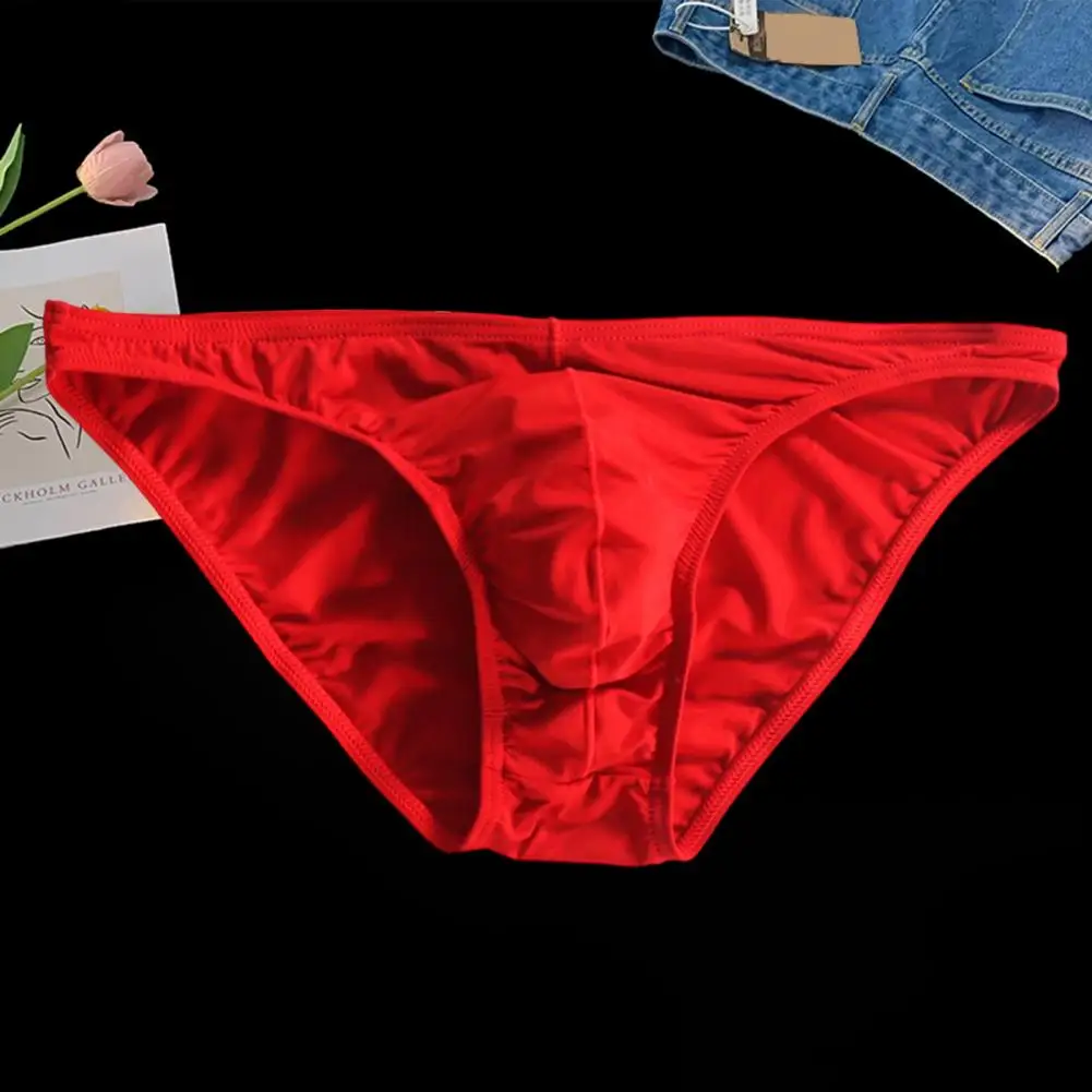 

Men Briefs Low-rose U-Convex Tight Cut High Elasticity Panties Solid Color Breathable Comfortable Underwear Ultra-Thin Shorts