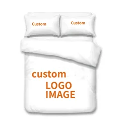 Customized Design Photo Logo Duvet Cover Set Boys Adults Kids Gift Custom DIY Bedding Set Queen King Size Personalized Bet Set