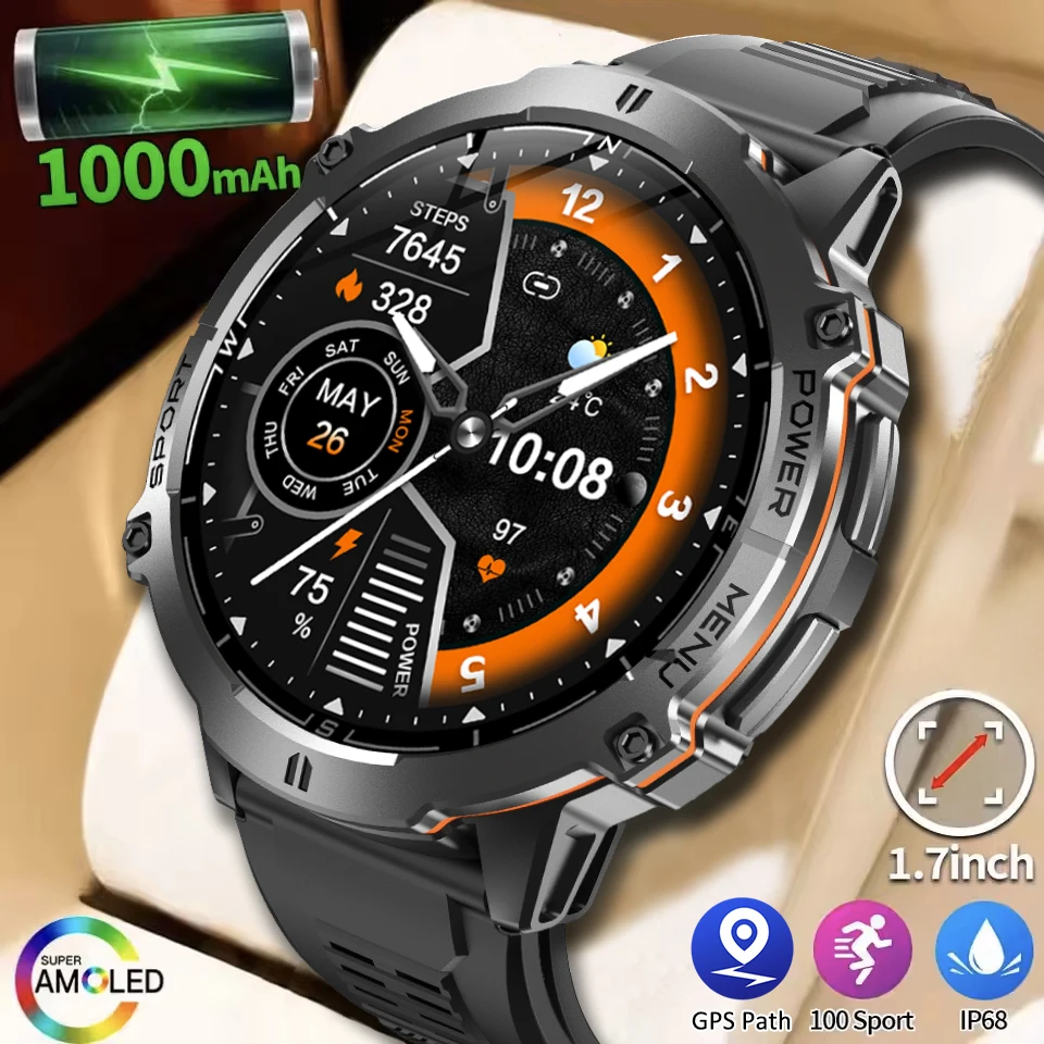GUHUAVMI TANK X3 SmartWatch Männer 1000 mAh Große Batterie GPS Weg Tracking Bluetooth Anruf Wasserdichte Sport Fitness 1,73 "Smartwatch