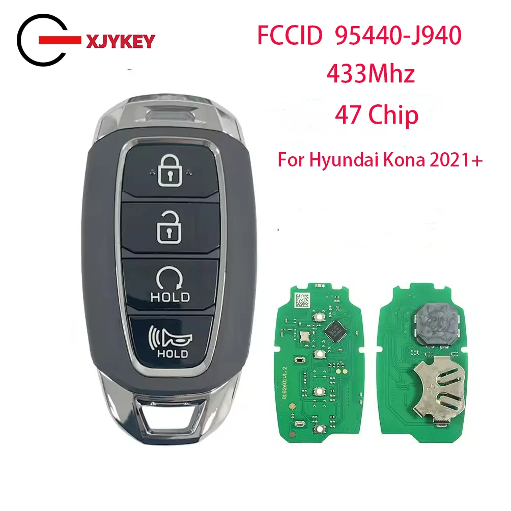 

Aftermarket 4 Button Smart Key Fob FCC 95440-J9400 47 Chip TQ8-FOB-4F43 433Mhz For Hyundai Kona 2021+