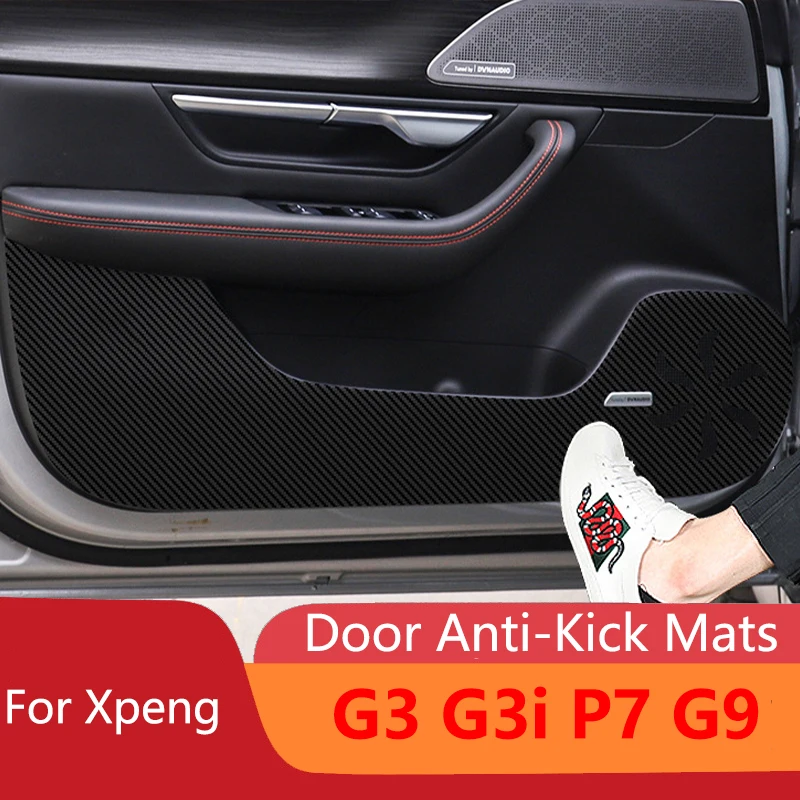 

4pcs Car Door Anti-Kick Mat Pad Door Panel Stickers Decoration For Xpeng P7 G9 G3 G3i 2023 2024 Auto Interior Accessories