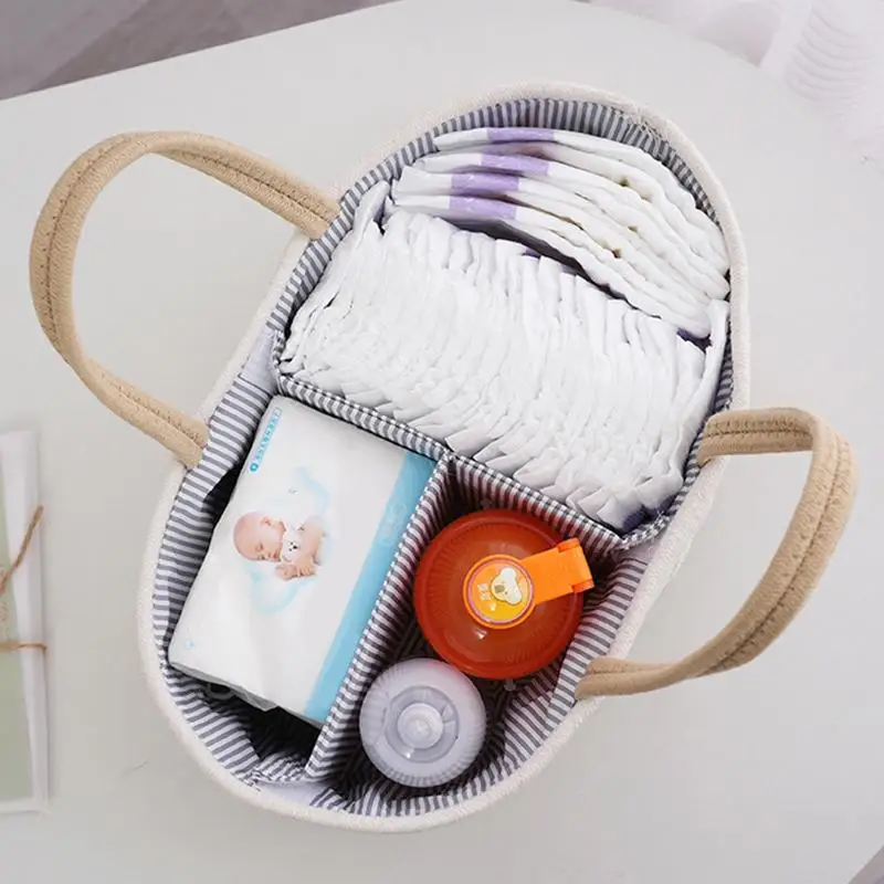 Baby Products Storage Basket Split Format Portable Storage Basket Portable Diaper Bag with Handle Changing Table Organization