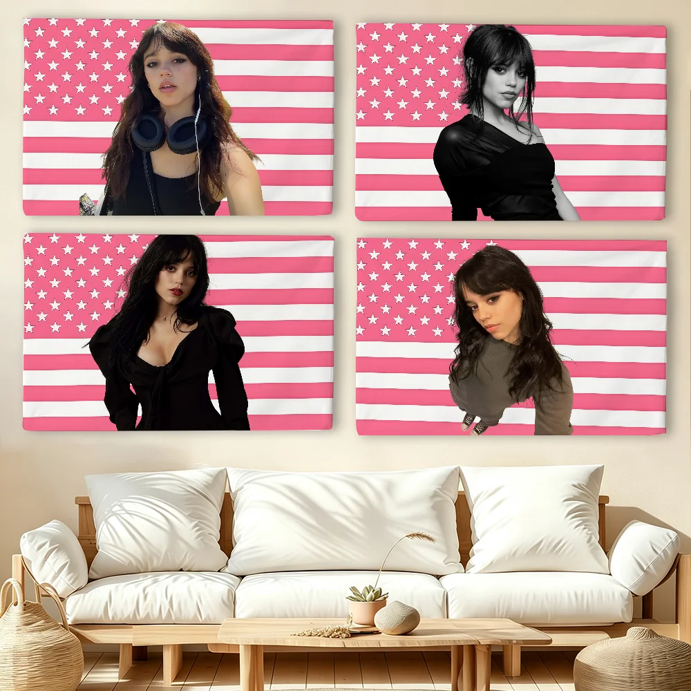 American actress J-Jenna O-Ortega flag For Living Room Home Dorm Decor Wall Outdoor Camping Party Banner Gifts