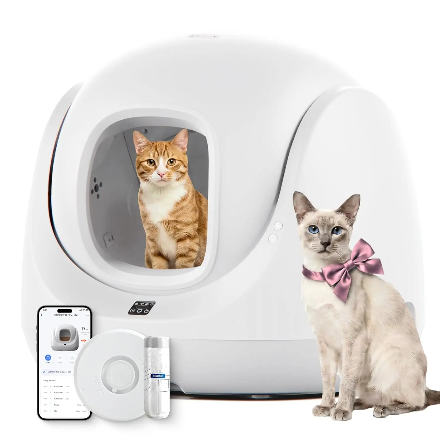 

Automatic Self-Cleaning Litter Box SE | 7.8" Ultra-Low Entry for Senior Cats | AI Health Monitoring, Multi-Cat ID,, Customized