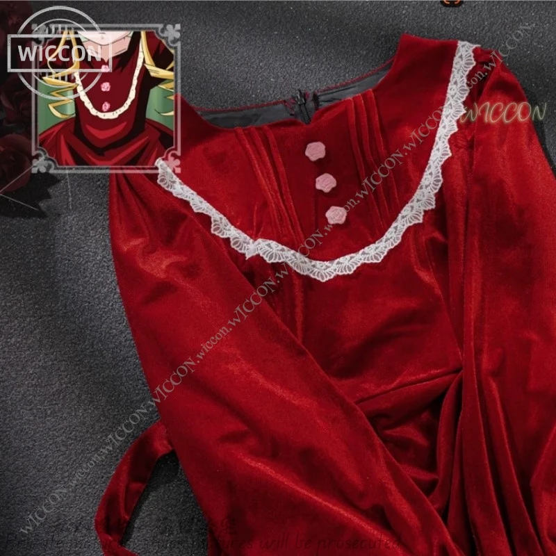 Disfraz de Reiner Rubin Shinku para mujer, disfraz de Anime Rozen Maiden, bonito vestido rojo, Cosplay de rubí puro, sombrero de Lolita, peluca, conjunto de Halloween