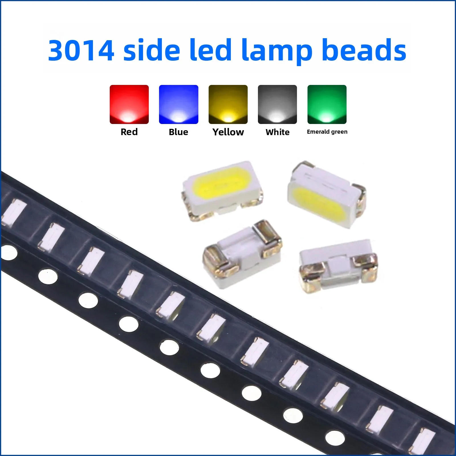 Bright 3014 Side View SMD LED Side Emitting Diode Red Blue Green Yellow White Light 3.0x1.4mm Chip Lamp Bead for Backlight PCB