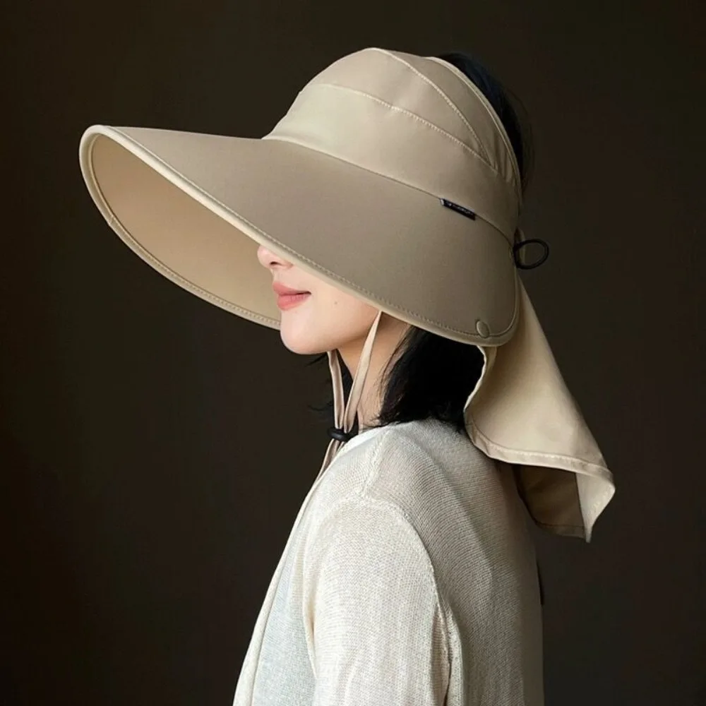 Protect Neck Summer Hats Fashion Anti-uv Shawl Sunscreen Ponytail Cap Wide Brim Agricultural Work Hat Outdoor