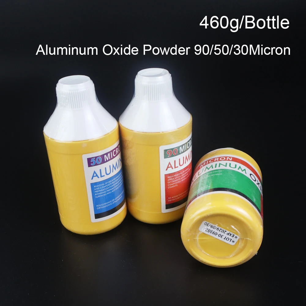 

30, 50, 90 микрон, абразив из оксида алюминия для стоматологии, 460 г/флакон, для полировки металлических брекетов, специализированный стоматологический материал