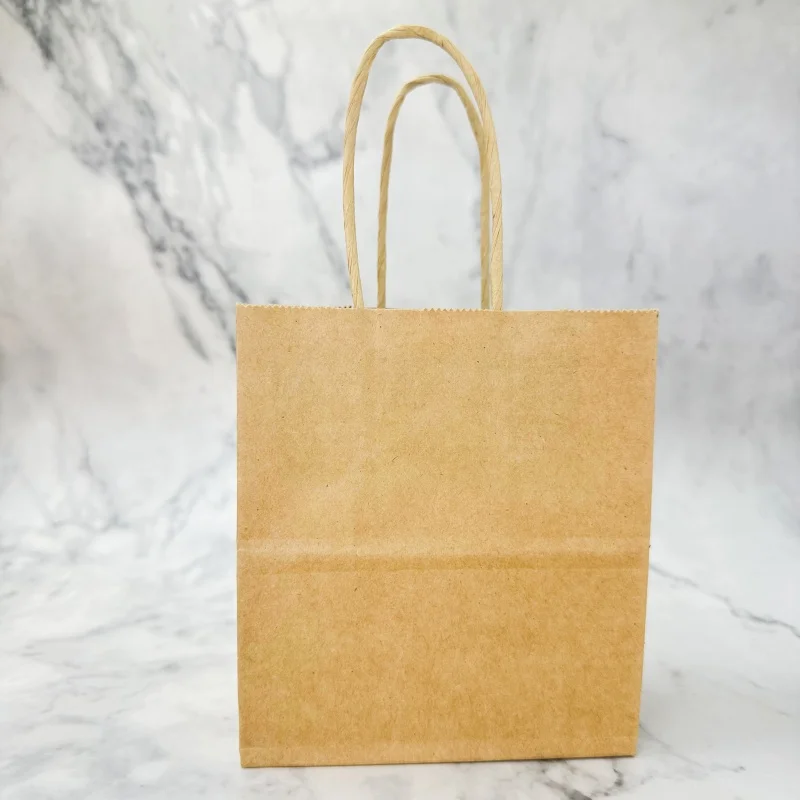 أكياس هدايا من ورق الكرافت البني أكياس تسوق بقالة قابلة لإعادة الاستخدام لتغليف الحلوى وحفلات الزفاف وأكياس صغيرة للبيع بالتجزئة للحفلات