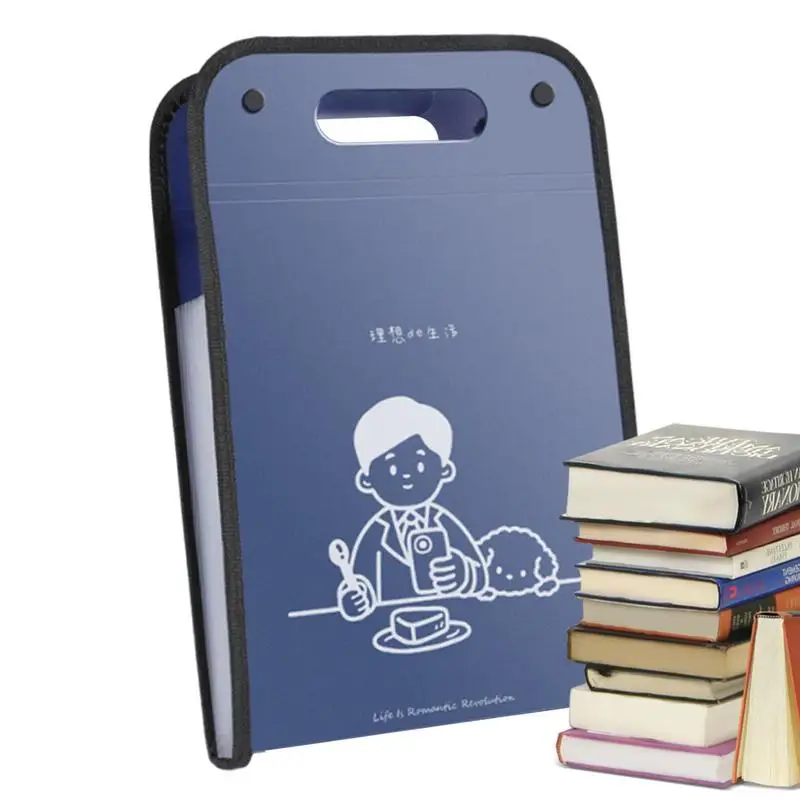 Vertical File Folder Vertical File Folder 13-Pocket Accordion Organizer Labels Attached Document Carry Bag With Handle For