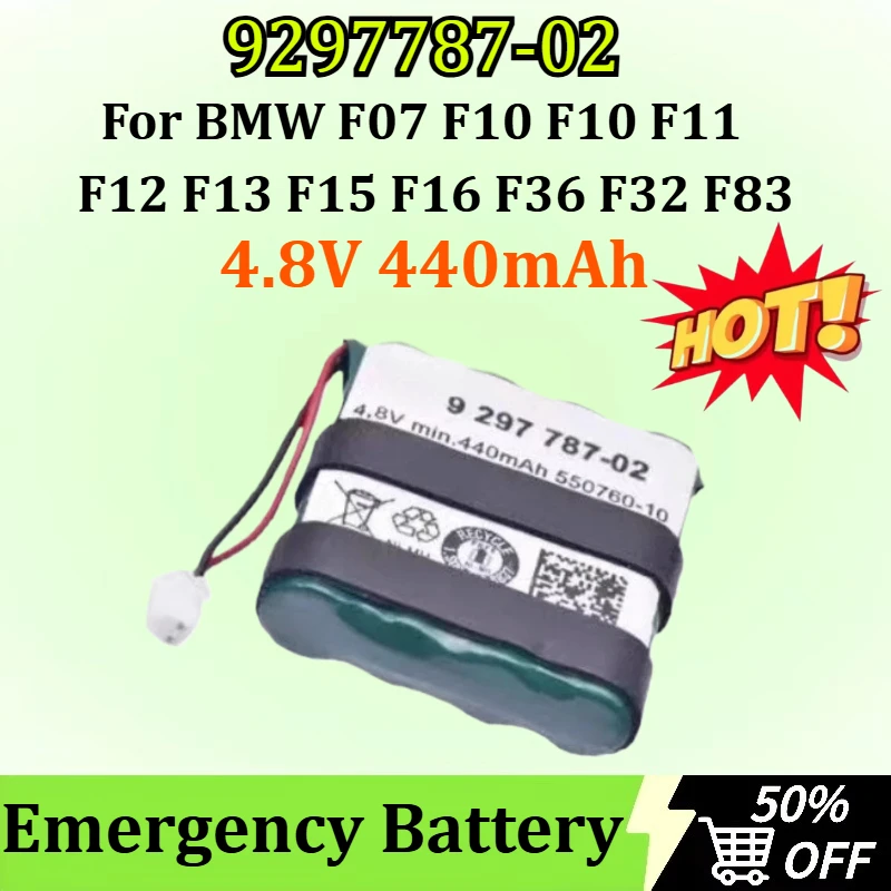 

9297787-02 4.8V 440mAh Battery for BMW F07 F10 F10 F11 F12 F13 F15 F16 F36 F32 F83 Replaces Automotive Emergency Battery