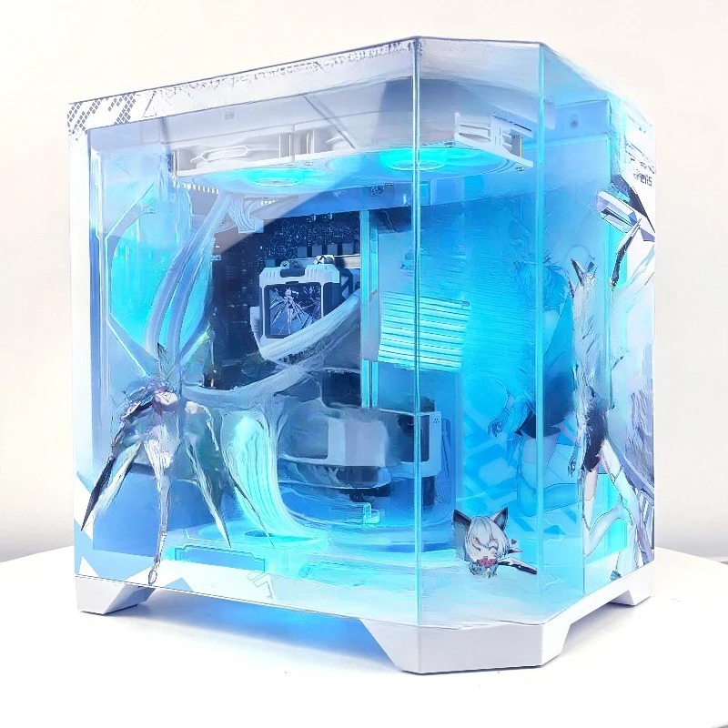 

Animation computer case full side tempered glass mini mid-tower computer case game computer