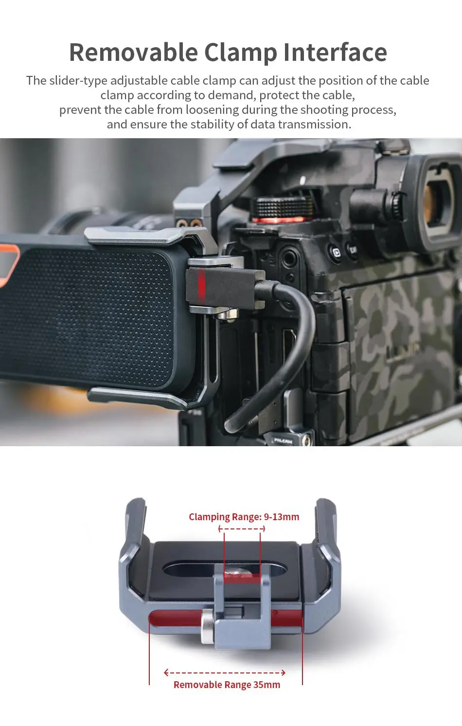 FALCAM SSD Mount Universal Holder for Samsung T5/T7/T9 SSD SSD for BMPCC 4K/6K/6K Pro Quick Release Clamp with Cold Shoe