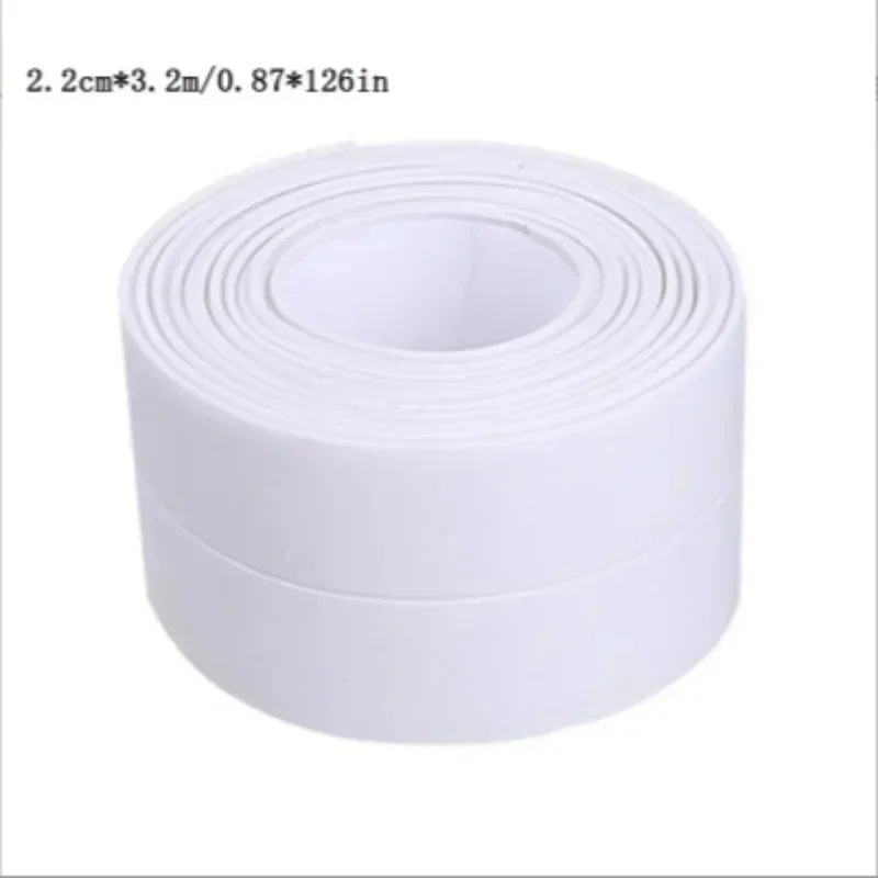 1 rollo de cinta autoadhesiva de PVC blanco impermeable: perfecta para baño, fregadero y cocina: ¡pegatidad súper fuerte!