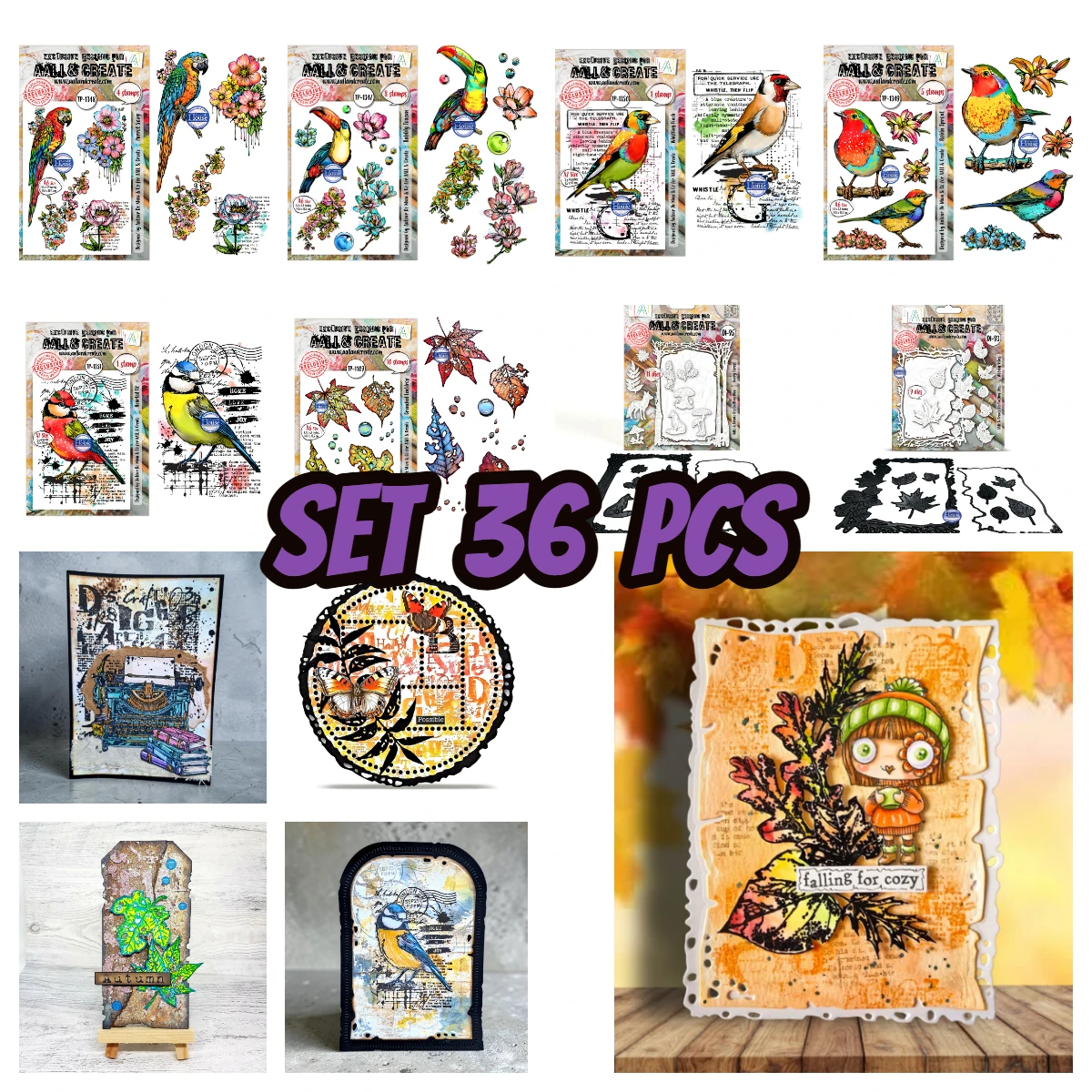Neue bunte Vogel-Metall-Stanzformen, transparente Stempel, Schablonen für Scrapbooking, Kartenherstellung und alle Arten von DIY-Papierhandwerksdekorationen