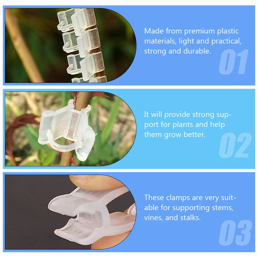 

200 Pcs Grafting Clip Plants Support Vine Fixed Gardening Agriculture Tools Clamp Flower Sturdy Durable Holiday Decor