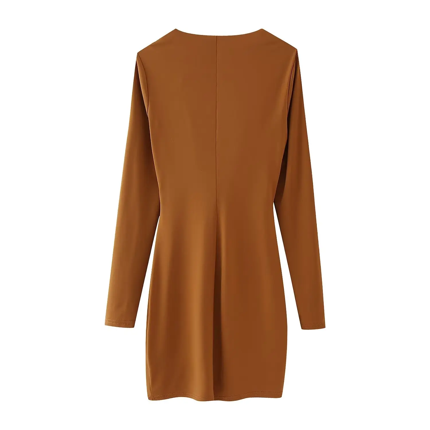 เดรสยาวทรงตรงลำลองเอวสูง แขนยาว ดีไซน์แฟชั่นสไตล์ลม รุ่นใหม่ประจำฤดูใบไม้ร่วงสำหรับผู้หญิง แบรนด์ JNLEAOG