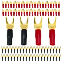 20Pcs Gold Plated Y/U Shape Spade Fork Banana Plug Jack Plug Banana Plug Solderless Speaker Cable Power Terminal Connector