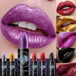 6-Color Shiny Glitter Diamond Lipstick, Highly Pigmented Metallic Finish Lip Makeup ,  Sparkling Shimmer Long Lasting Waterproof