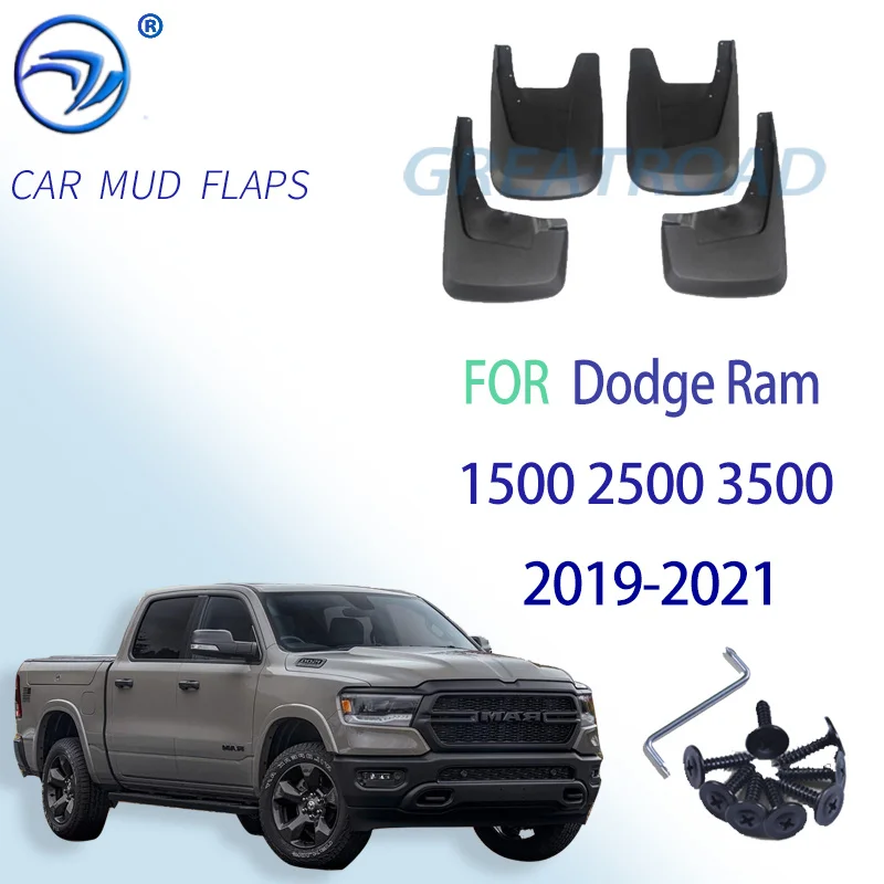 For Dodge Ram 1500 2500 3500 2019 2020 2021 4PCS Brand New Splash Guar Mud Guards Mud Flaps Fender Car Styling Auto Accessories