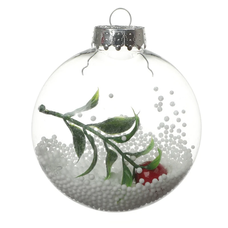 عيد الميلاد شنقا الكرة زخرفة البلاستيك الشفاف الكرة القابلة للتعبئة DIY بها بنفسك المشاريع الحرفية عيد الميلاد الزفاف حفلة عيد