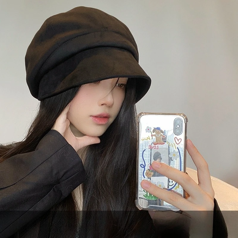 

Autumn and Winter Fisherman's Hat Fashion Trend Solid Color Octagonal Hat Women's Outdoor Warm and Windproof Stacking Hat