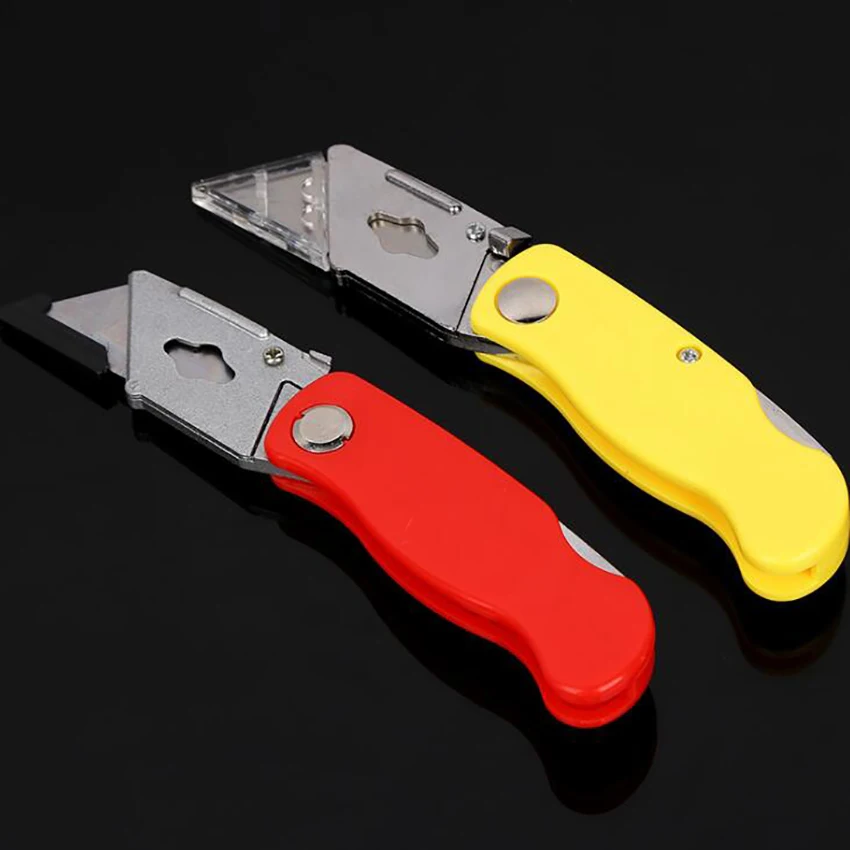 سكينة قابلة للطي من الفولاذ الكربوني العالي مع 5 شفرات حادة، سكينة أدوات مكتبية لأعمال النجارة والتخييم في الهواء الطلق والتنزه #2