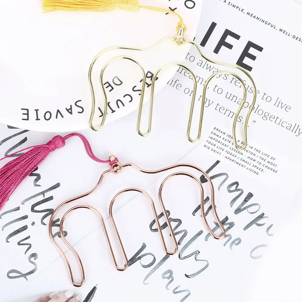 Creative Piano Book 5 Colors Paper Clips with Tassel Music Book Clip Bookmark