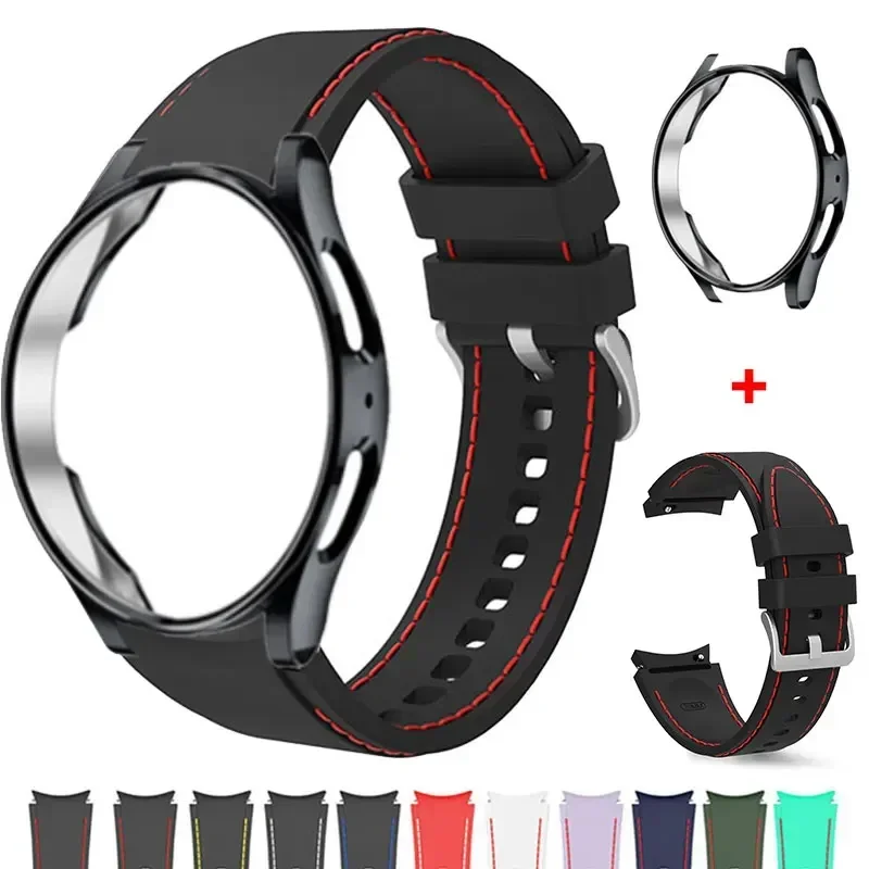 Siliconen Band Voor Samsung Horloge 6/5/4 40 44Mm Horloge 5 Pro 45Mm No Gap Armband Voor Galaxy Horloge 6/4 Classic 42Mm 46Mm 43Mm 47Mm