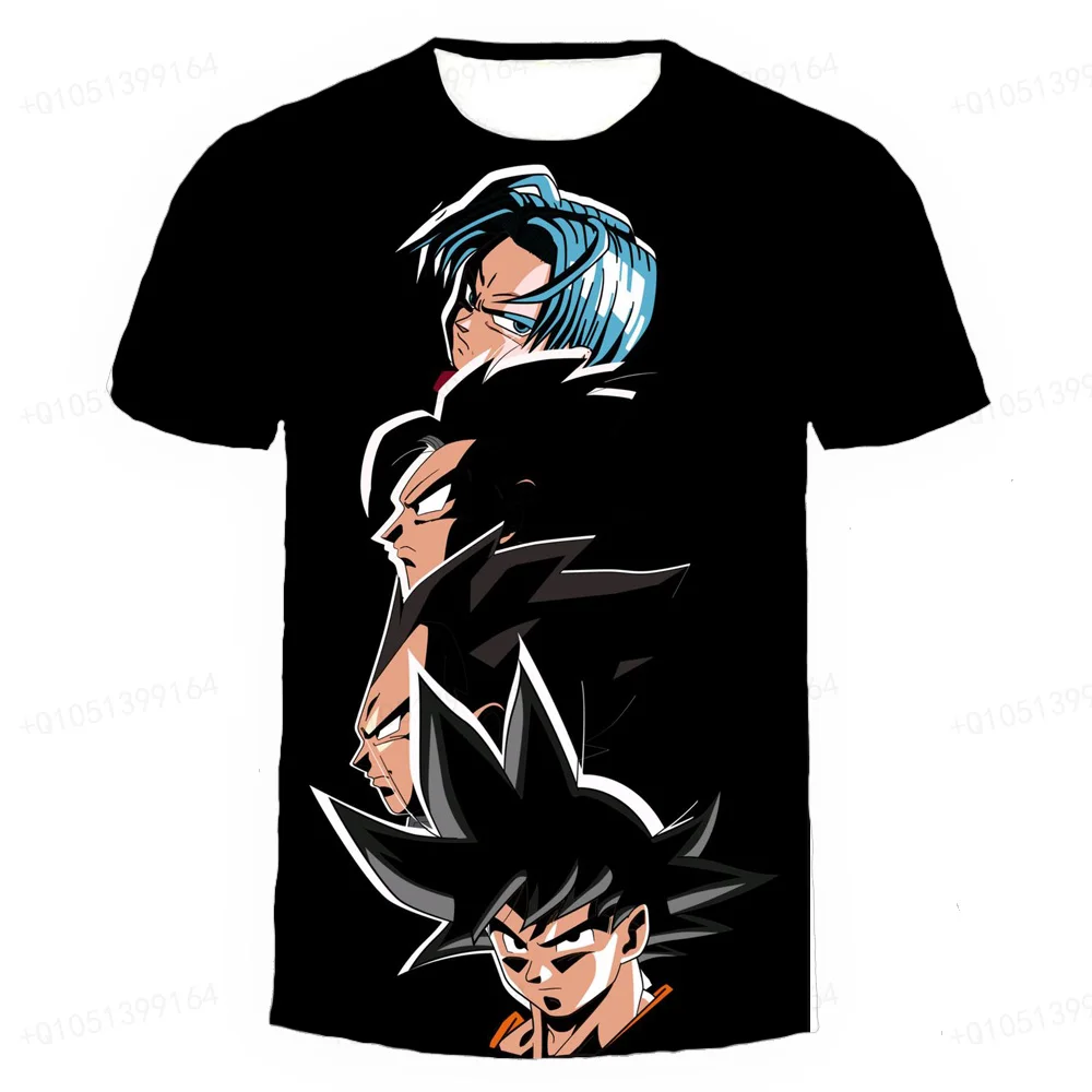 T-shirt manches courtes Dragon Ball pour homme, estival et vintage, avec motif de dessin animé japonais, Harajuku