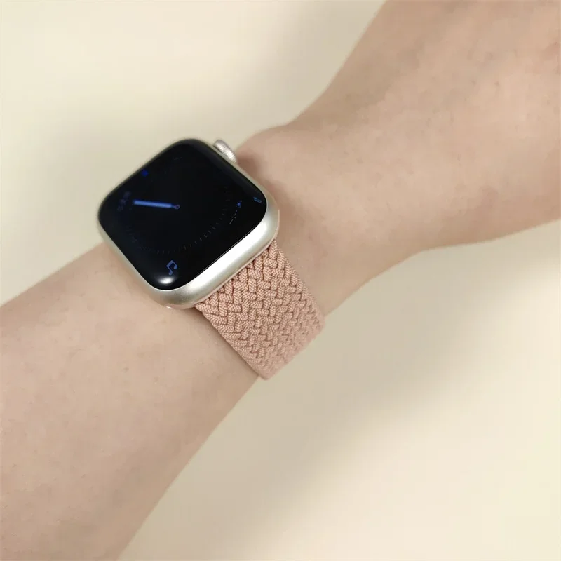 Nylon Strap for Apple Watch Band 40mm 41mm 44mm 45mm 42mm 49mm Elastic Braided Loop bracelet iWatch Ultra Serie 9 8 7 6 SE 5 4 3