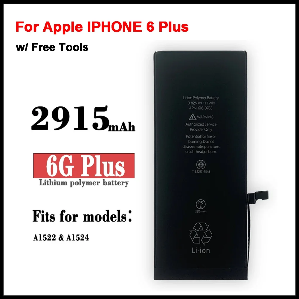 Replacement battery for Apple IPHONE 6 Plus 6G Plus 6P Battery A1522 A1524 Mobile Phone Lithium Battery