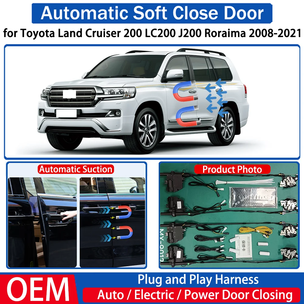 for Toyota Land Cruiser 200 LC200 J200 Roraima 2008-2021 Car Automatic Soft Close Door Electric Suction Kit Auto Power Closing