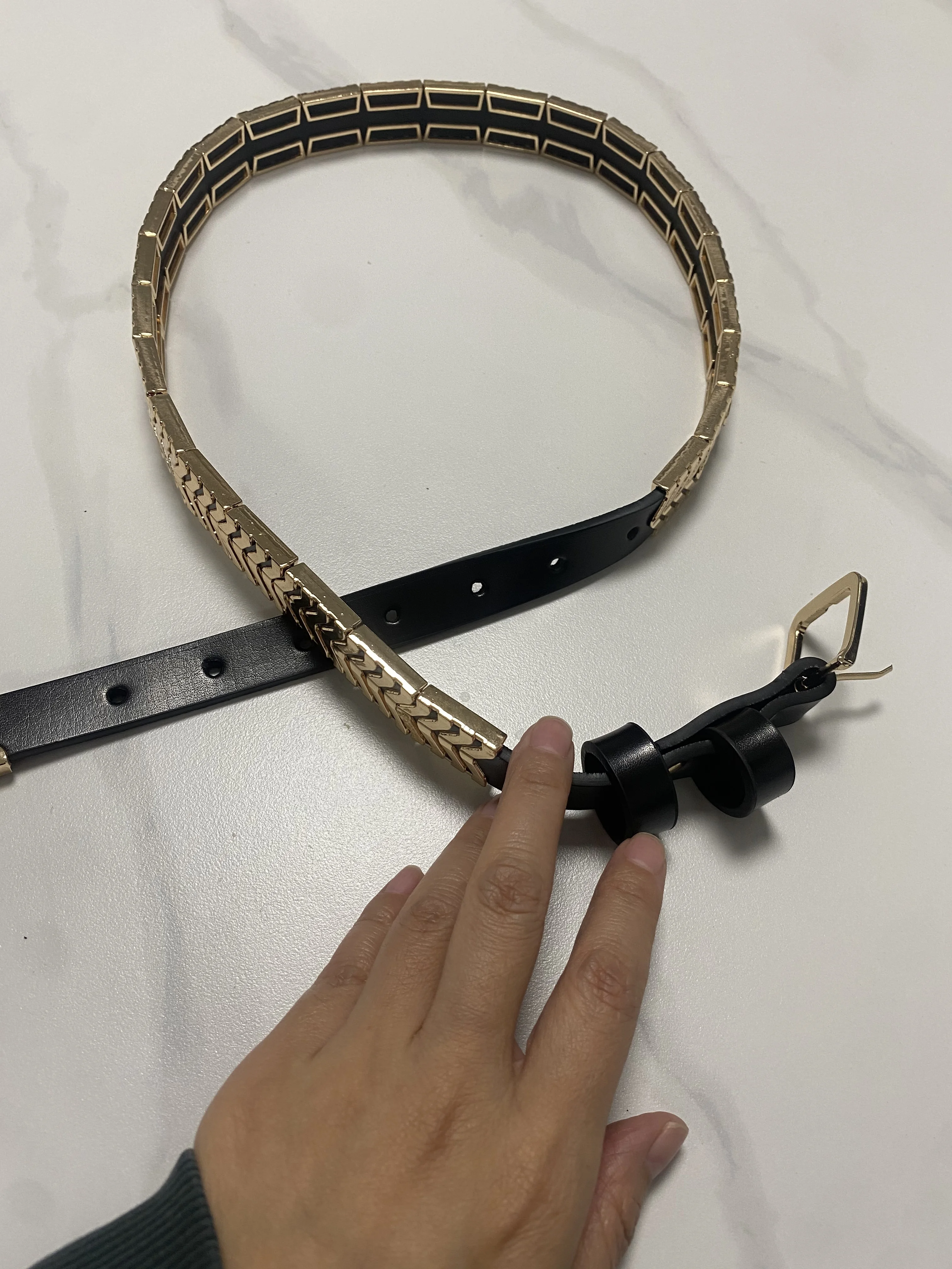 Moda donna in vera pelle Punk corsetto in metallo femminile Cummerbund cappotto cintura vestito Decration cintura larga J540