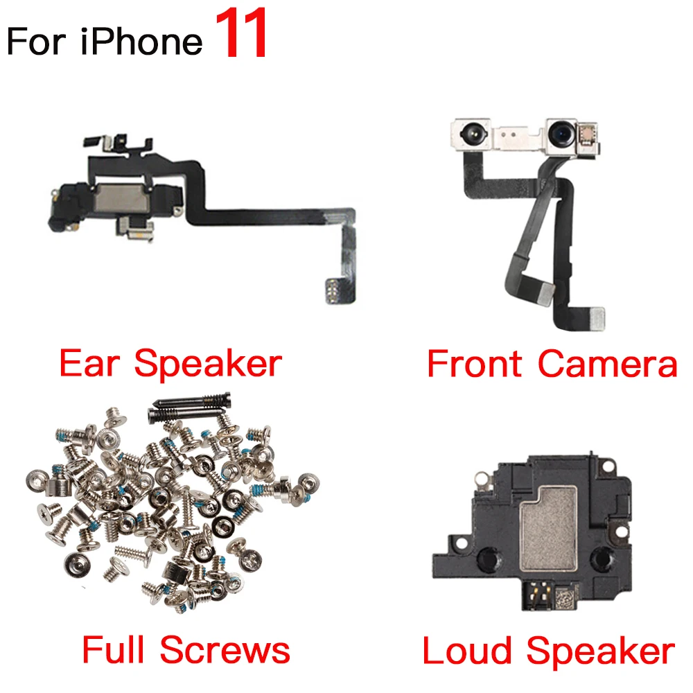 Inside Parts Replacement Fro iPhone 11 Front Camera Ear Speaker Power Volume Flex Cable Full Screws Taptic Engine .....