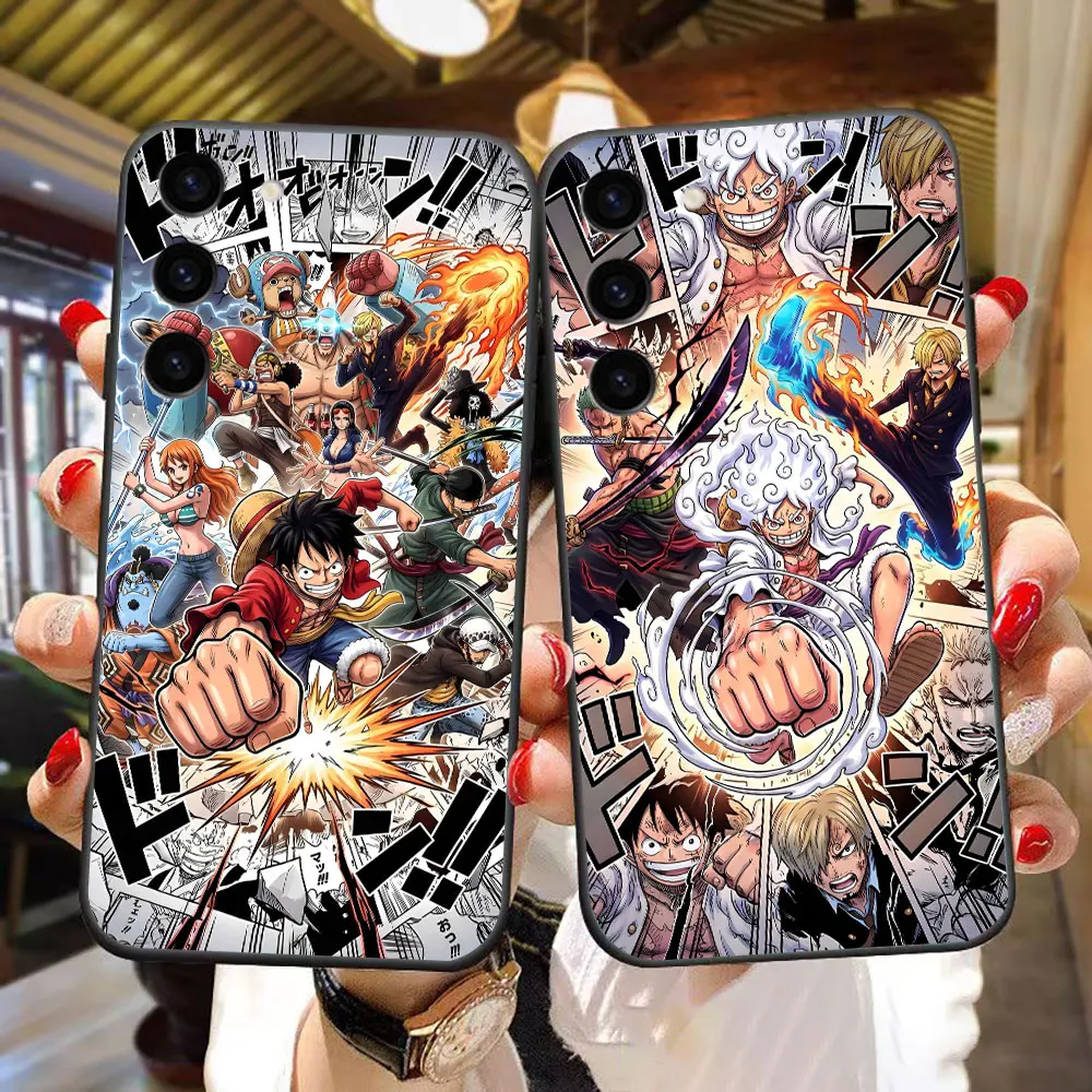 One P-Piece Gear 5 Luffy Zoro Phone Case For Samsung Galaxy S26 S25 EDGE S24 S23 S22 S21 S20 FE S10 PLUS Ultra Case Shell Cover