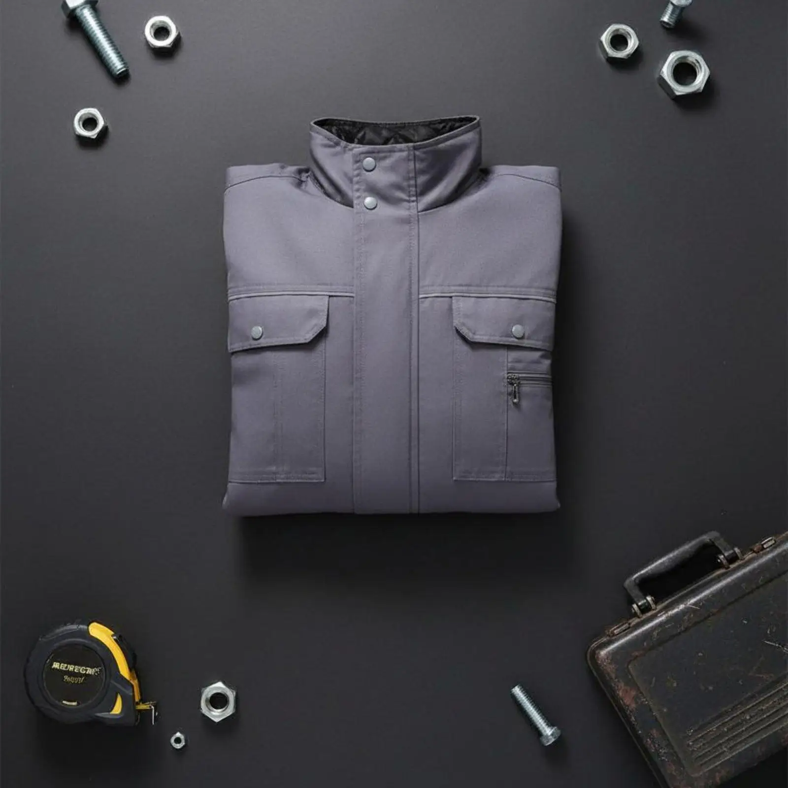Durable Men Work Jacket Quilted Padded Winter Coat Anti Static Windproof Thermal Workwear for Electronics Factory Plant
