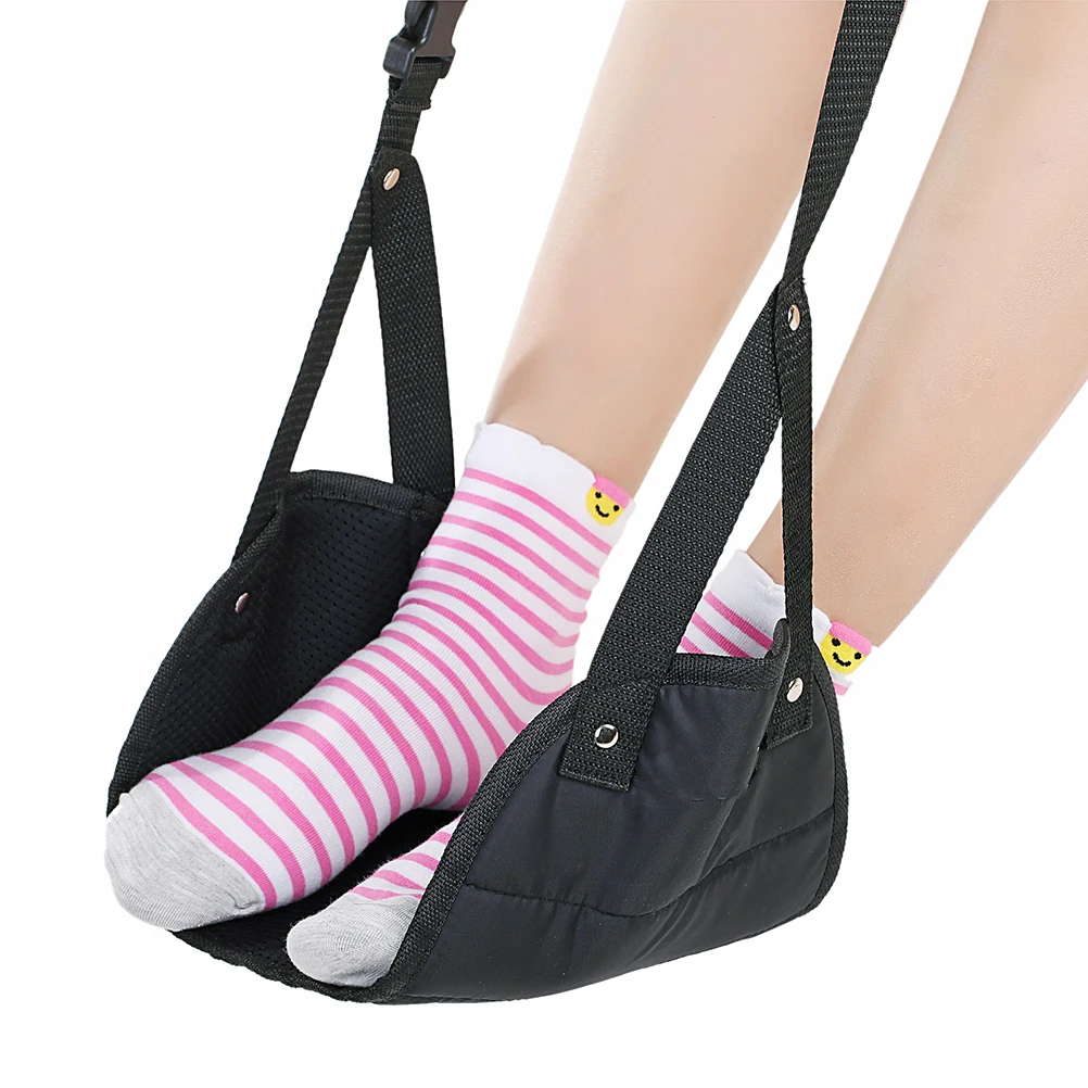 

Travel Hammock Rest Adjustable Height Plane Leg Support Office Airplane Outdoor Foot Rest Hammock Oxford Cloth Portable